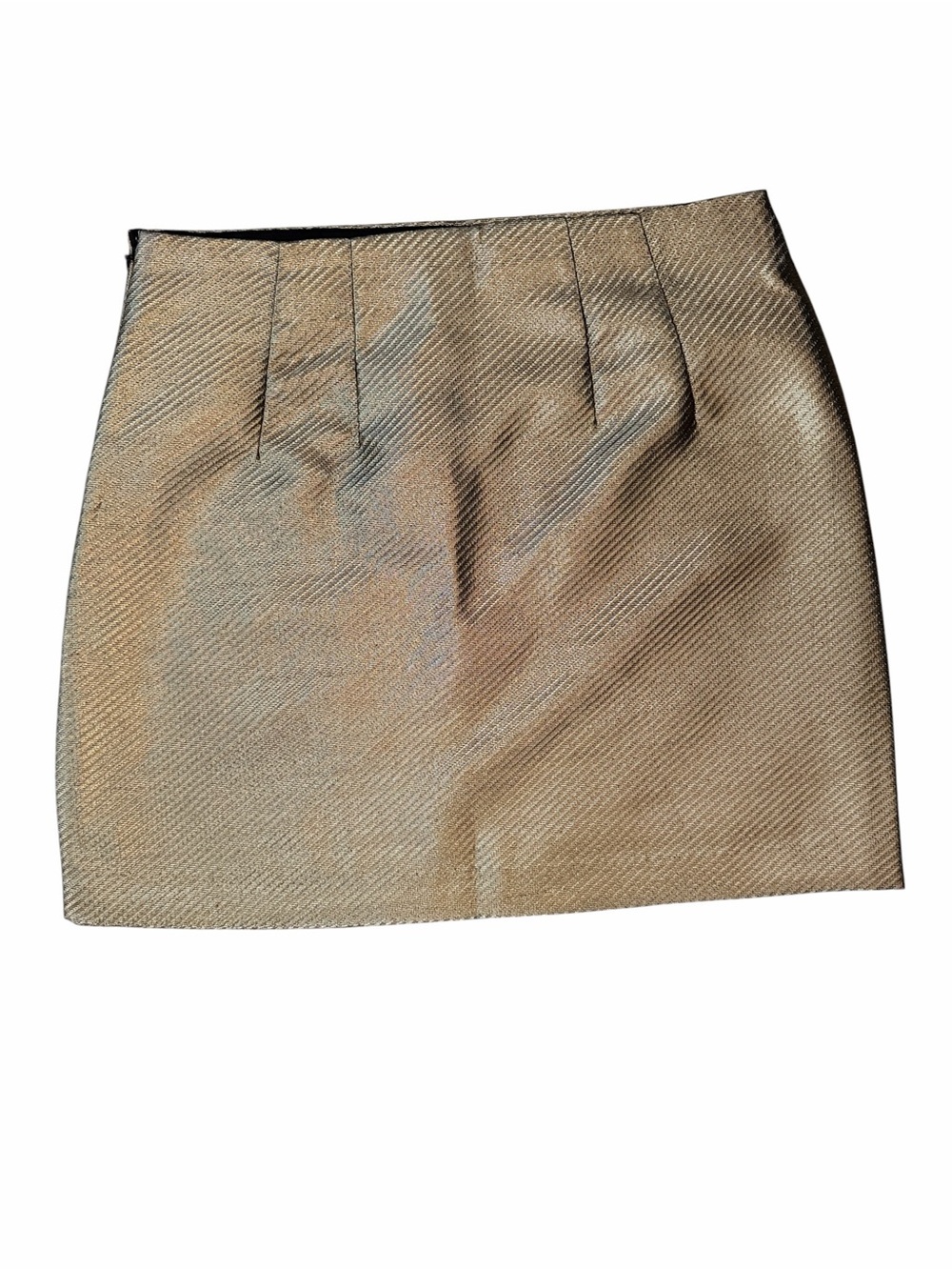 LOFT Gold Metallic Textured Jacquard Mini Skirt Size 6 NWT - Picture 5 of 11